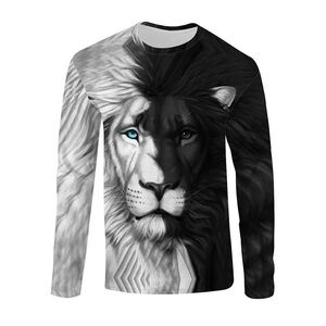 Vintage Men’s 3D Lion Long Sleeve T-Shirt